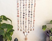 Pastel Blossom Crystal Suncatcher Curtain | Quartz, Amethyst, Aquamarine Handmade Wall Décor for Harmony, Renewal & Rainbow Light
