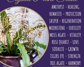 Hammered Copper Crystal Plant Stakes for Plant Support and Healing Energy, Great Plant Lover Gift.