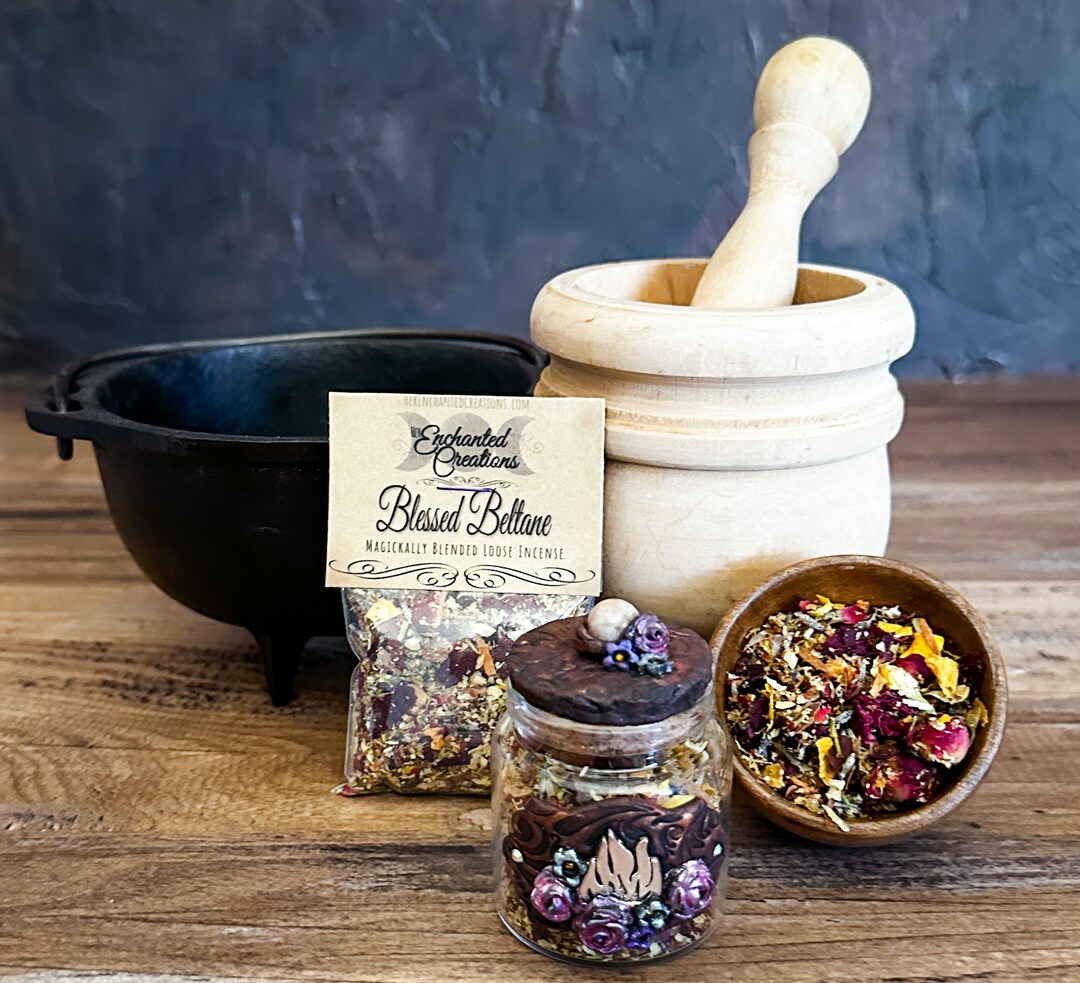Beltane Loose Incense, Hand Mixed Ritual Herbal Blend to Celebrate the Fire Festival. Ideal for