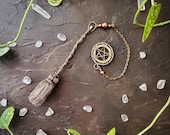 Handcrafted Copper Wire Witch Broomstick Pendulum with Copper Wire Wrap Pentacle- A Spiritual Tool for Divination, Guidance & Energy Healing
