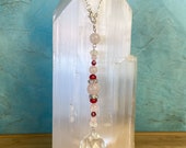 Spiritual Crystal Charms, Crystal Car Charm, Gemstone Rear View Mirror Decoration, Spiritual Handbag Charm, Witch Decor Gift, Crystal Accent