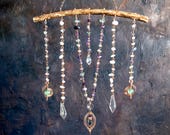 Fluorite Crystal Beaded Curtain Suncatcher | Spiritual Wall Decor for Clarity & Intuition — Crystal Lover Gift