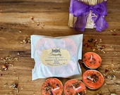 Tranquility Spell Candle Set | Herb Dressed Pink Beeswax Tealights with Amethyst — Witchy Gift for Peace