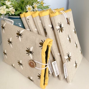 Kindle Case, Honey Bees, Kindle Sleeve, eReader cover, Fully Lined, Padded, Made in UK, Free P&P