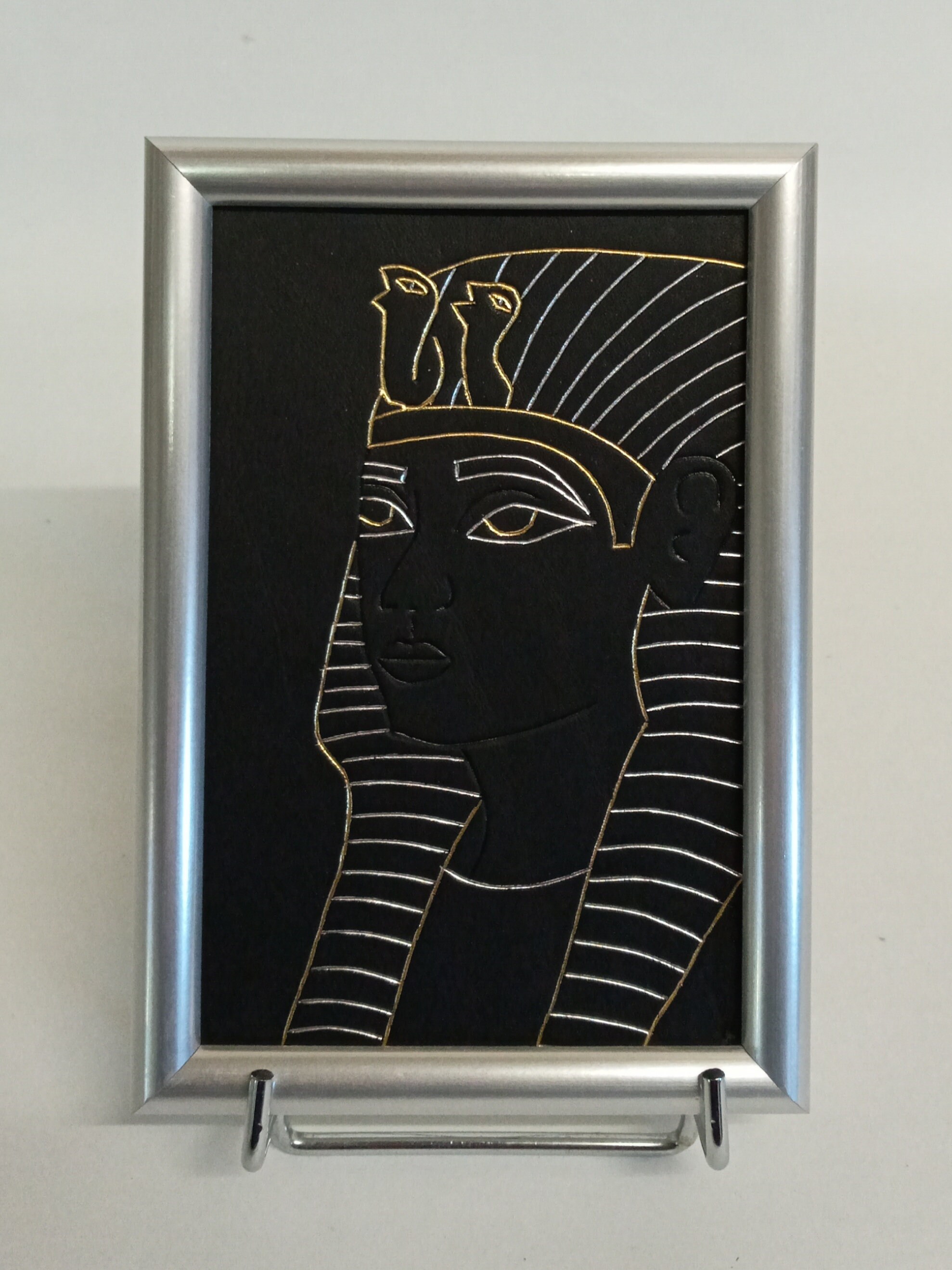 Tableau en Cuir Doré à Chaud, Pharaon