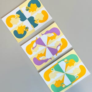 Personnes avec des animaux - Cartes A6 de luxe - 3 pièces + Enveloppes