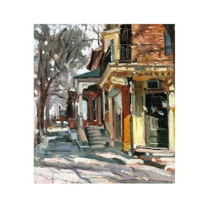 Art Print of Original Oil Painting, Street Landscape, Oil Painting, Large Canvas, Wall Art, Street Scene, Urban Landscape Cityscape New York