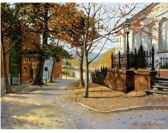 Bethlehem Autumn Landscape Art Print: Giclée of Original Oil Painting
