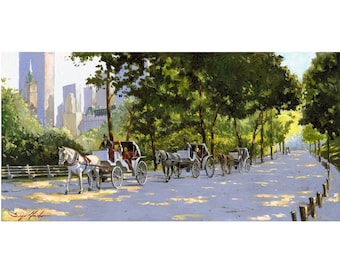 Summer Shadow, Central Park, New York Giclée Print of Original Oil Painting, Large Wall Art, New York Painting, Fine Art Print, Cityscape