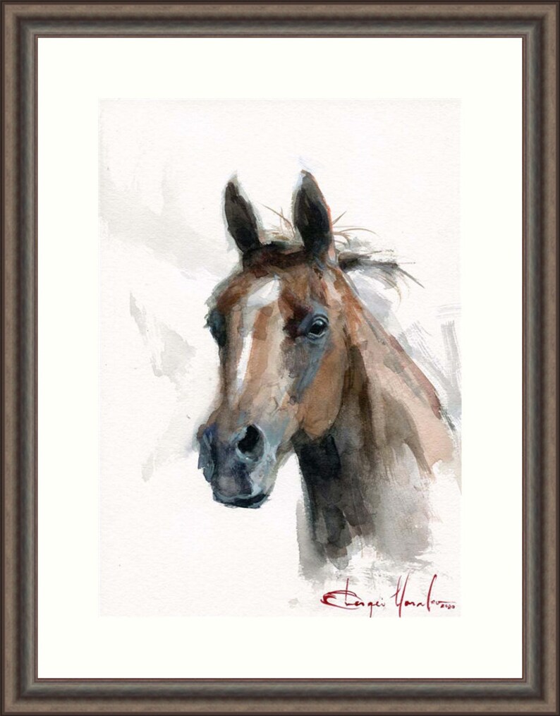 Brown Horse Giclee Print of Watercolor Painting Horse - Etsy