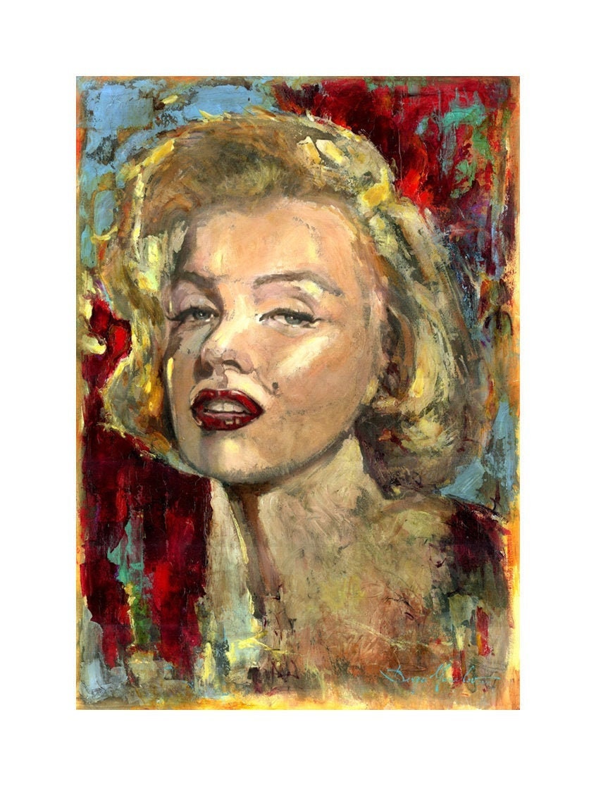 Marilyn Monroe Art Print of Original Oil Painting Large Oil | Etsy