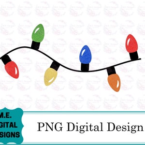 Glitter Christmas Lights Png Christmas Digital Download Png File for ...
