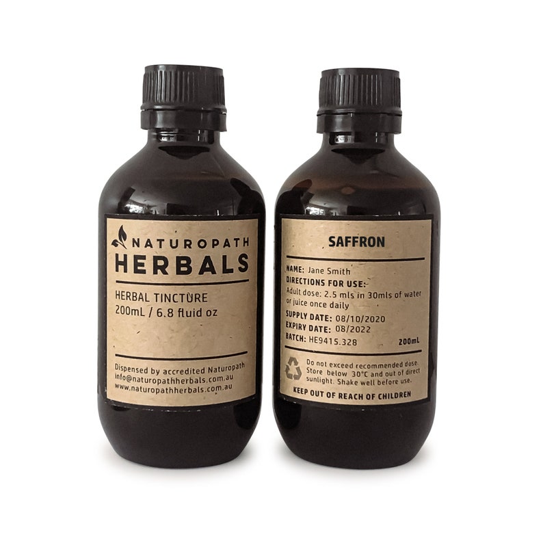 SAFFRON Crocus Sativus Herbal Tincture Liquid Extract // Etsy