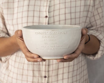 Custom Medium mixing bowl - Your Family Recipe Ceramic Bowl - Handwritten recipe gift- Personalized bowl