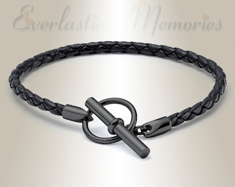 EVR Memories Black Stainless Steel Modest Bracelet Cremation Jewelry - Cremation Bracelet - Ships From The USA - Unisex Style