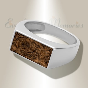 EVR Memories Men&#39;s Drexel Ashes Into Jewelry Ring with Carob - Cremation Ring - Ships From The USA - Personalized - Pet Ashes Jewelry