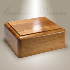 EVR Memories Simple Cherry Cremation Urn - Made in Montana - USA - Wood Urn for Ashes
