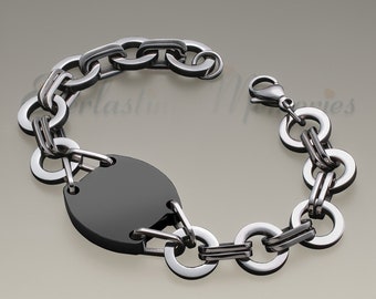 EVR Memories Stainless Black Plated Valiant Bracelet Cremation Jewelry - Cremation Bracelet - Ships From The USA - Personalized
