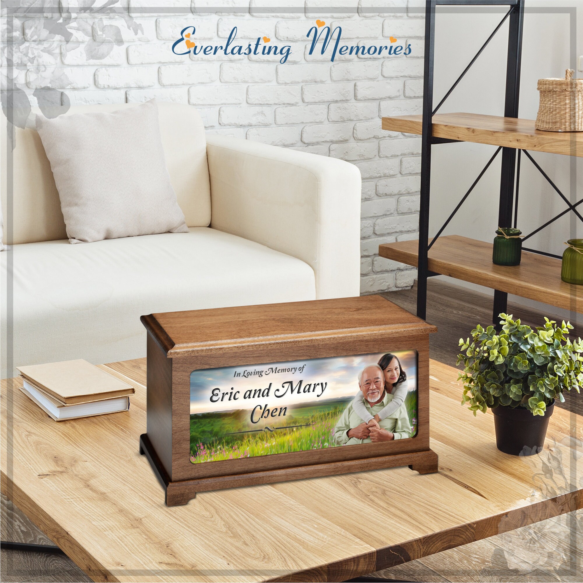 EVR Memories Summer Sunset Photo Cremation Urn Personalized With Custom