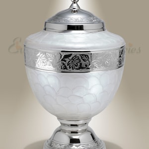 EVR Memories Pearl White Majestic Cremation Urn - Urn for Ashes