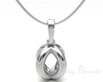 EVR Memories Open Ardor Forever Sealed Memorial Jewelry - Cremation Necklace - Ships From The USA - Personalized - Pet Ashes Jewelry