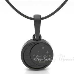 EVR Memories Love You To The Moon Forever Sealed Memorial Jewelry- Cremation Necklace- Ships From The USA - Personalized - Pet Ashes Jewelry