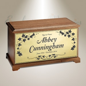 EVR Memories Spring Wreath Cremation Urn Personalized with Custom Plate and Text - Made in Montana - USA - Wood Urn for Ashes