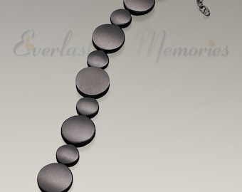 EVR Memories Black Satin At Peace Bracelet Cremation Jewelry - Cremation Bracelet - Ships From The USA - Personalized - Unisex Style