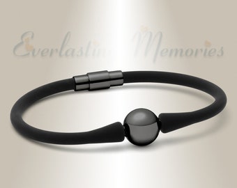 EVR Memories Black Stainless Steel Simplicity Bracelet Cremation Jewelry - Cremation Bracelet - Ships From The USA - Unisex Style
