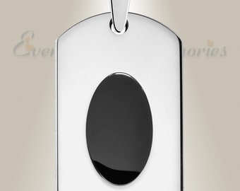EVR Memories Honored Rectangle Ebony Ashes Into Jewelry - Cremation Necklace - Ships From The USA - Personalized - Pet Ashes Jewelry