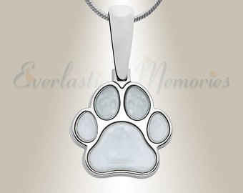 EVR Memories A Print Upon My Heart with Cream Ashes Into Jewelry  - Cremation Necklace - Ships From The USA - Personalized - Pet Ash Jewelry
