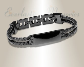 EVR Memories Black Remembrance Bracelet Cremation Jewelry - Cremation Bracelet - Ships From The USA - Personalized - Unisex Style