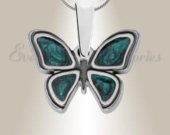 EVR Memories Lovable Butterfly Ashes Into Jewelry - Cremation Necklace - Ships From The USA - Personalized - Pet Ashes Jewelry