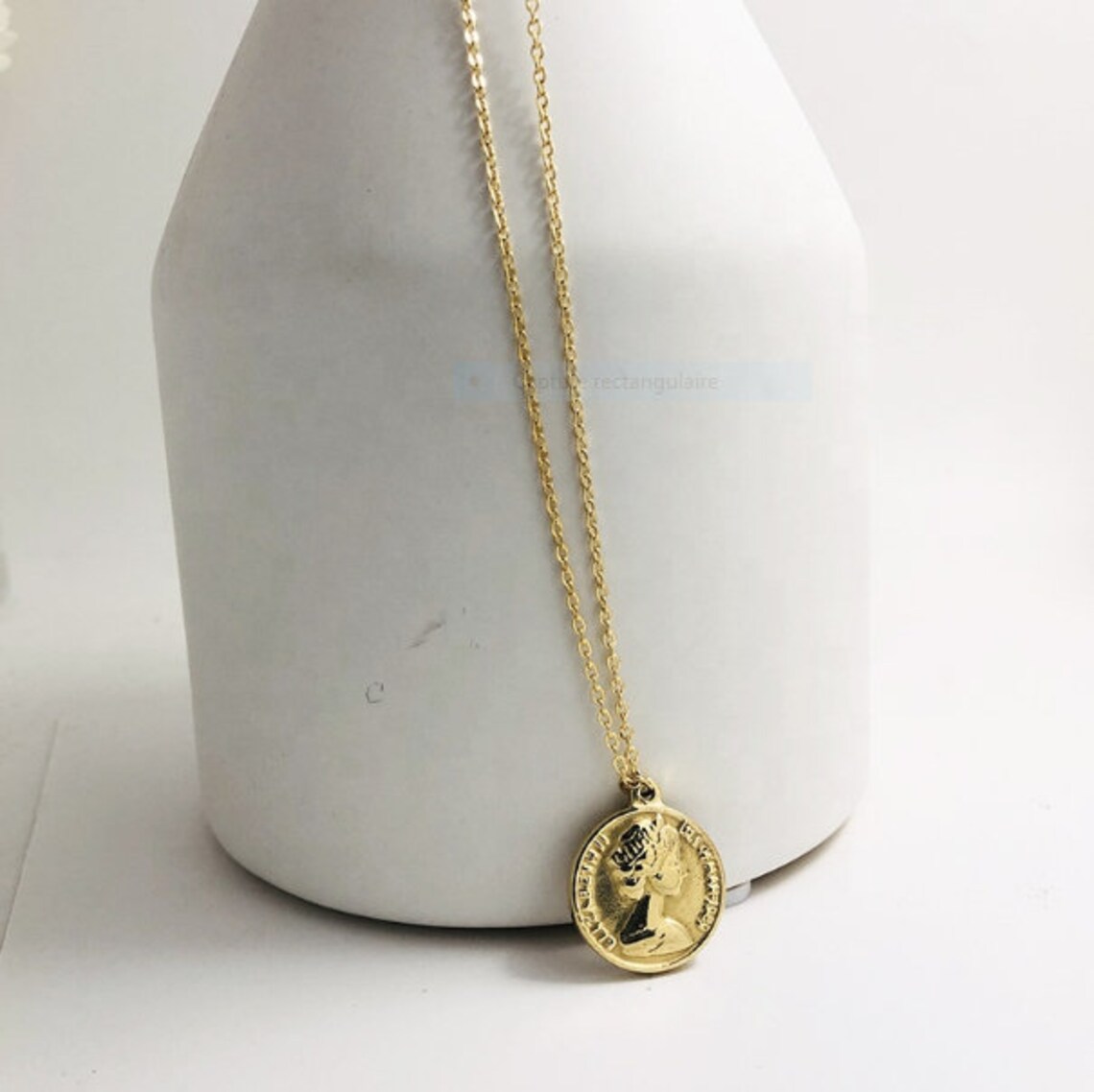 Necklace queen Elizabeth pendant stainless steel gold crown Etsy