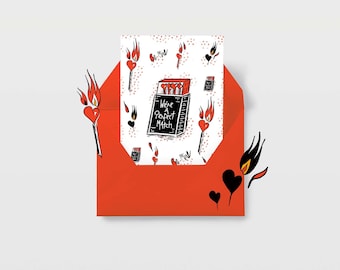 Perfect Match / Cool Valentine / Hot Lover / Flames / Rocker / Rock Chick / Sexy Valentine / Burning Love / Valentine's Card / Engagement