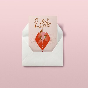 Amour, Love Heart, BFF Card, Cool Card, Cute Valentine, Dark Valentine's, Pink Design, Love Card, Modern Love, Unique Valentine, Sexy Card