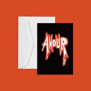 Amour Greeting Card. Biglietto di San Valentino per lui. Valenitnes card per lui. Galentines Day Card. Galentines Day Gift. Ti amo card.