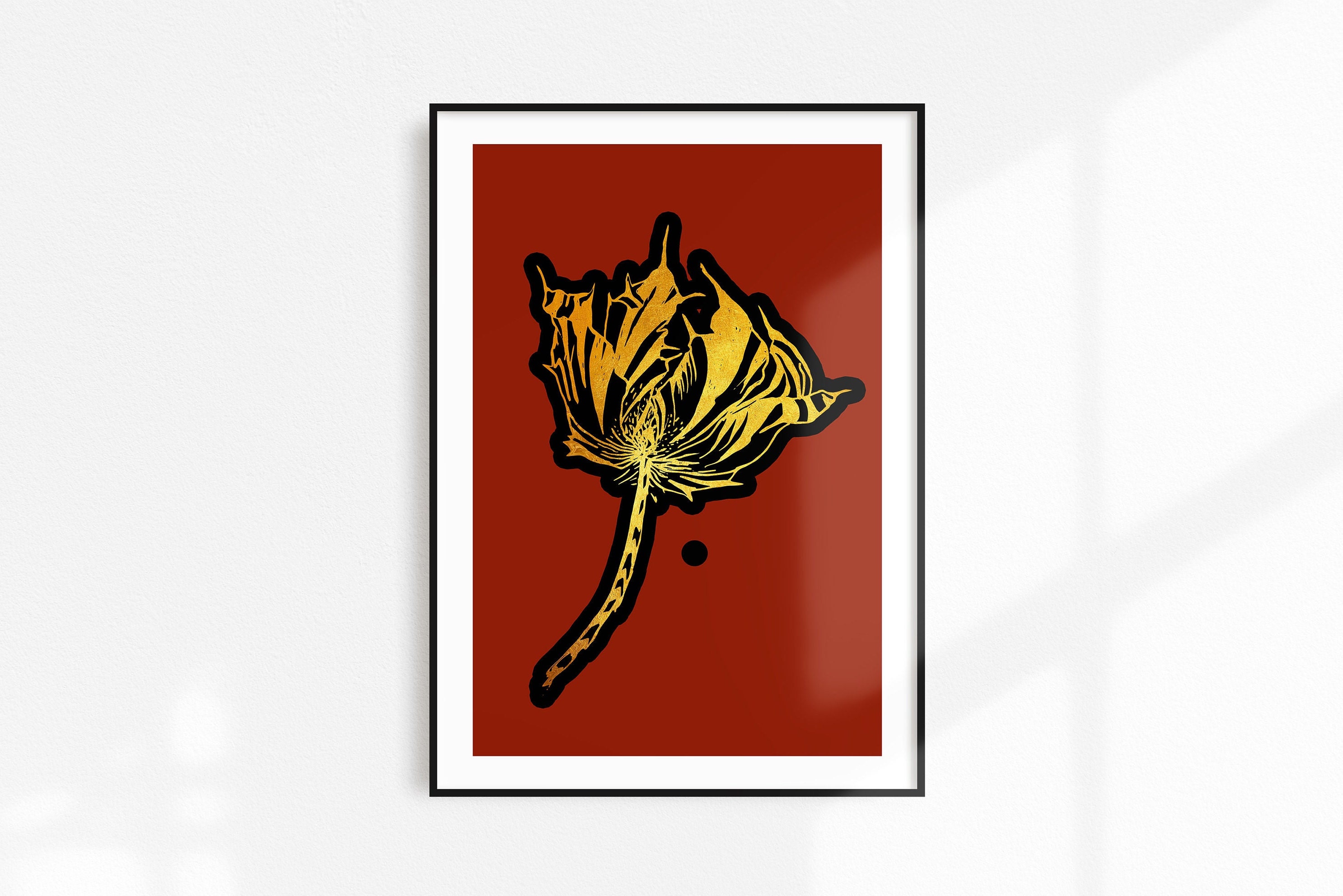 Tulipe Gothique/Art Mural Impression d'art Floral Foncé Rouge Boudoir