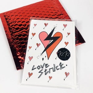 I Love You, My Lover, Sexy Card, Cute love card, Modern style love card, Thunderbolt card, badass, Rock chick