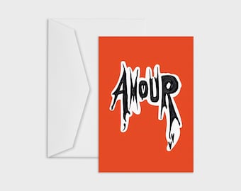 Amour. Love Card. Greeting Card
