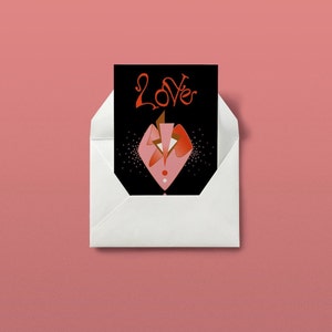 Amour, Love Heart, BFF Card, Cool Card, Cute Valentine, Dark Valentine's, Pink Design, Love Card, Modern Love, Unique Valentine, Sexy Card