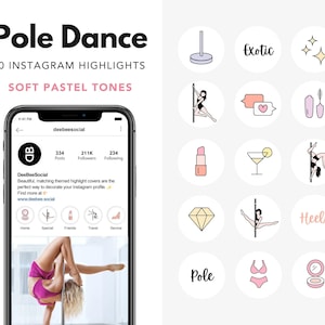 Pastel Pole Dance Highlights | Instagram Highlight Covers | Instagram Dance Highlight Icons | Instagram Stories