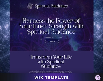 Spiritual Coaching Wix Website Template | Purple Cosmic Design