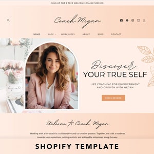 Coaching Shopify Theme Template Shopify Website Design Coaching Templates image 1