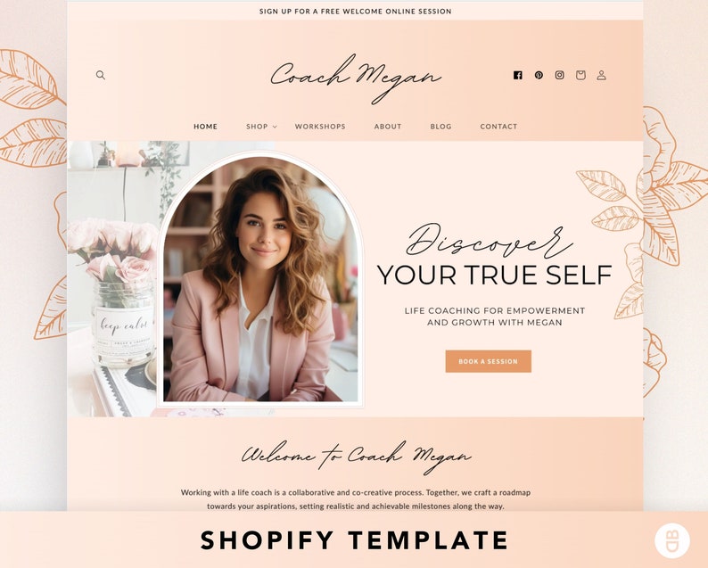 Coaching Shopify Theme Template Shopify Website Design Coaching Templates image 1