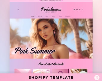 Pink Gradient Shopify Theme – Pastel Website Template