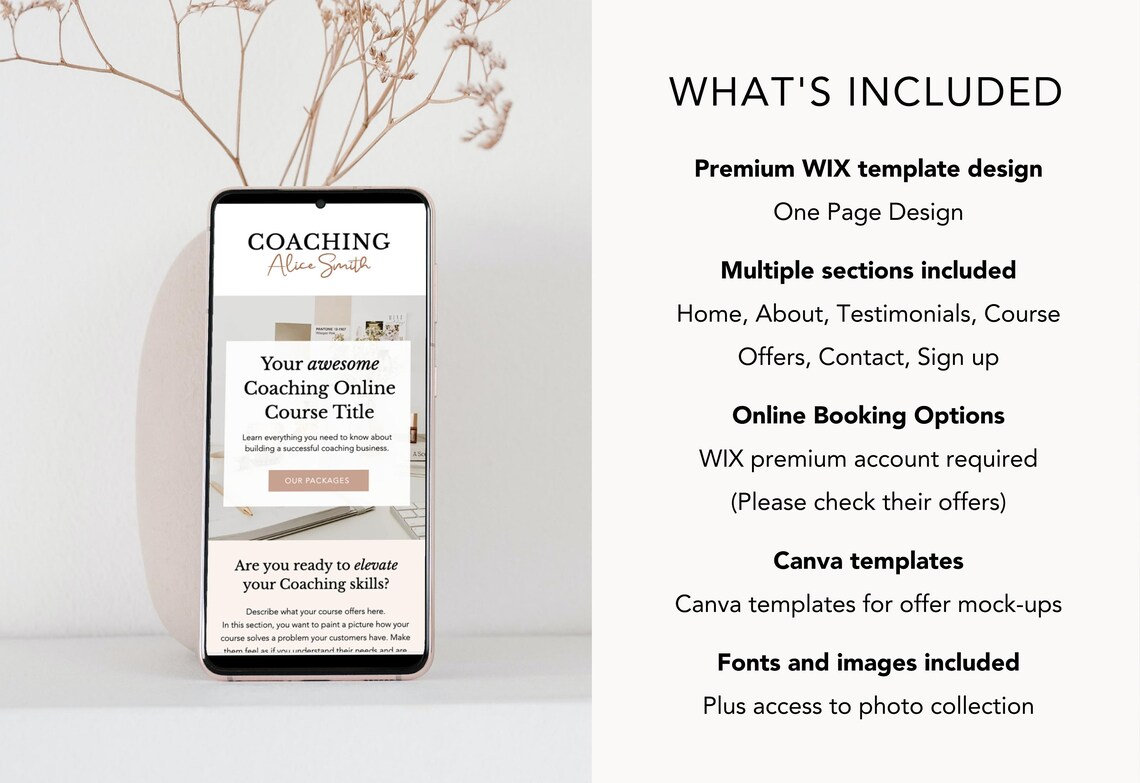 Coaching Sales Page Template for Wix Online Course Template - Etsy ...