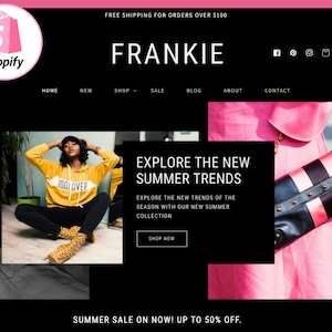 Modelo de tema Fashion Shopify - Design de site Shopify - Tema de site Shopify Boutique
