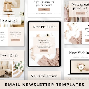 Email Newsletter Templates For Canva - Lead Magnet Template - Email Signature - Mailchimp Template - Marketing Newsletter
