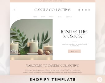Kaars Shopify-themasjabloon – ontwerp boetiekwebsite